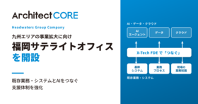 アーキテクトコア、九州エリアの事業拡大に向け 「福岡サテライトオフィス」を開設～ヘッドウォータースグループのAI実装力を生かし、 既存業務・システムとAIをつなぐ支援体制を強化～